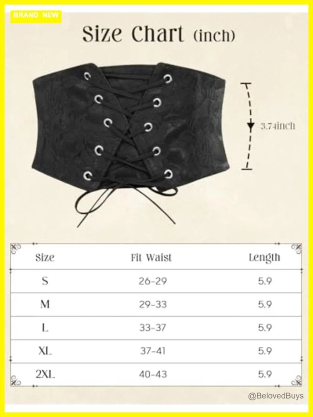 Lace Up Waist Cincher Belt Renaissance Corset Belt